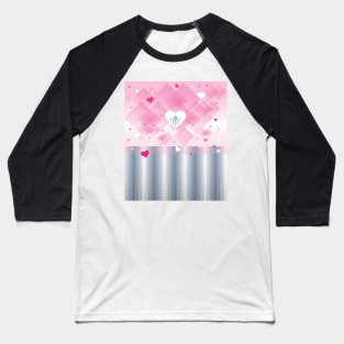 Love white and Rose Hearts Baseball T-Shirt